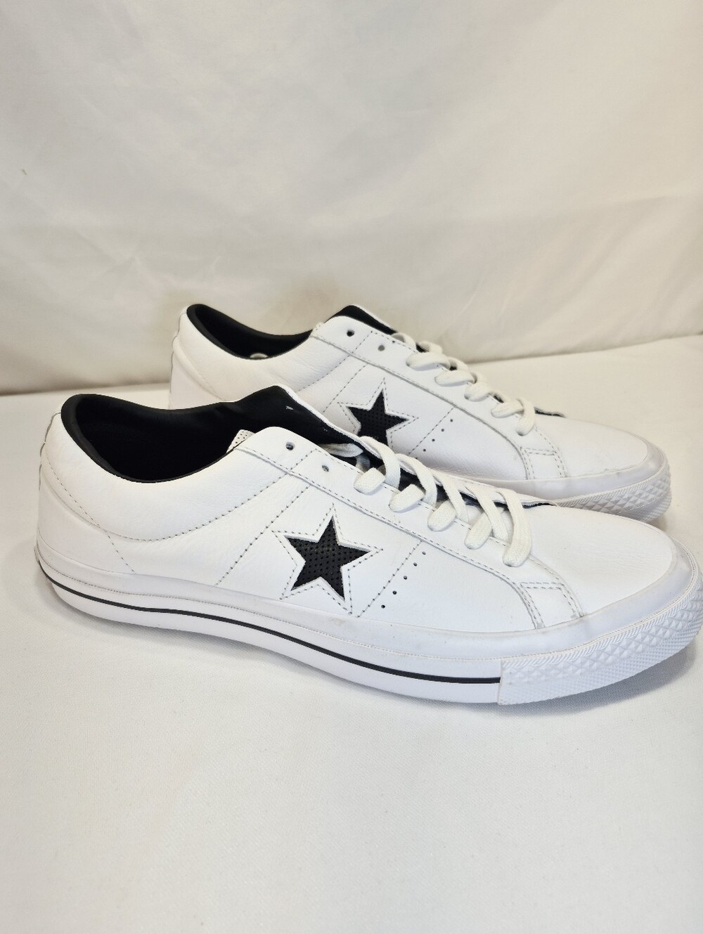 Converse M 11/W 13 One Star Perforated Leather Low Top 'White Black' 158464C NEW